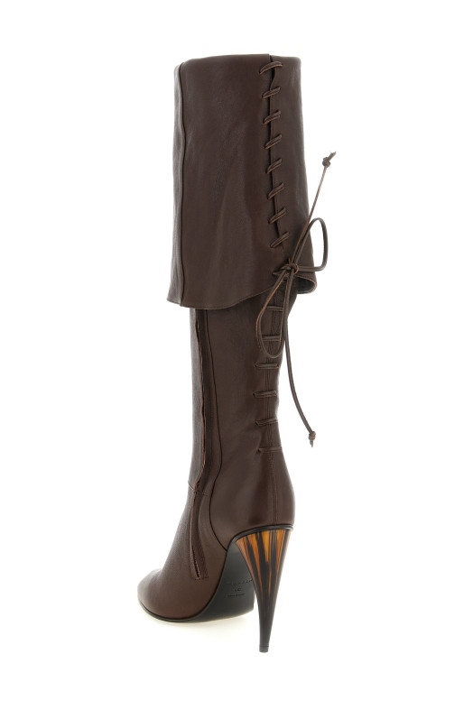 Horn heel boots Brown