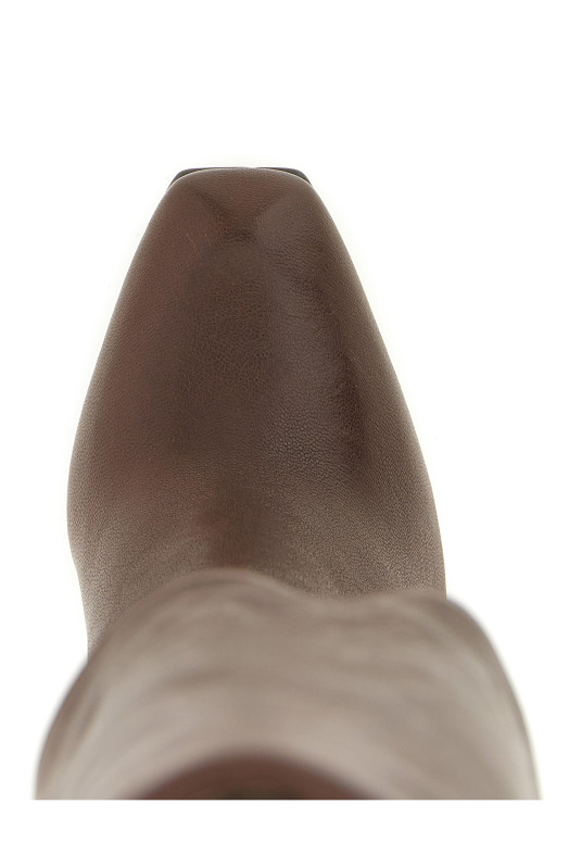 Horn heel boots Brown