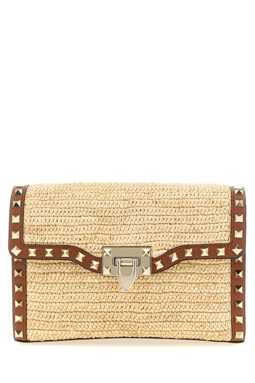 Маленькая сумка через плечо Valentino Garavani «Rockstud», бежевая W2B0R43UEN43S