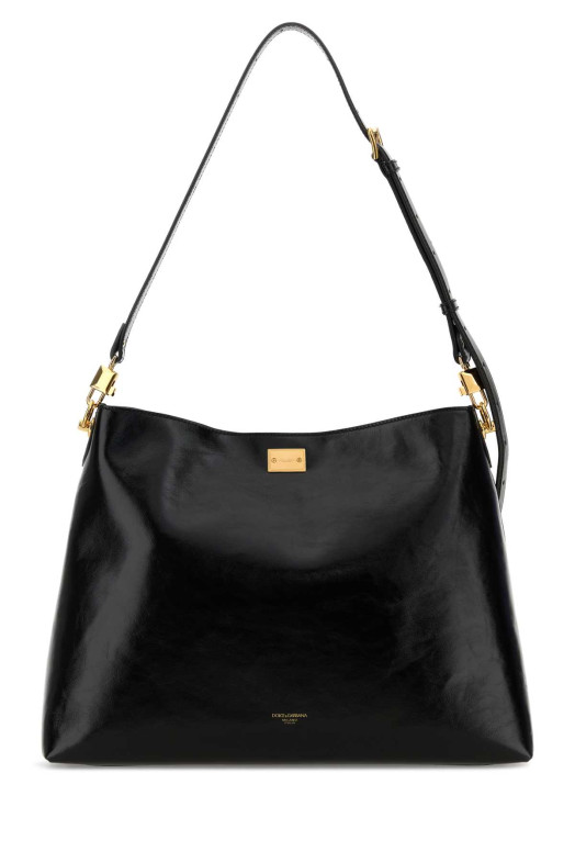 Black leather large Vittoria shopping bag Black DOLCE & GABBANA (BB7942AZ000)
