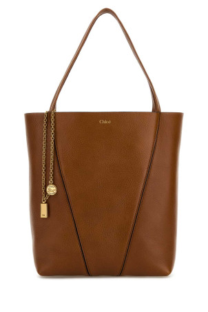 Caramel leather Spin shopping bag CHLOE (CHC25SS811N84)
