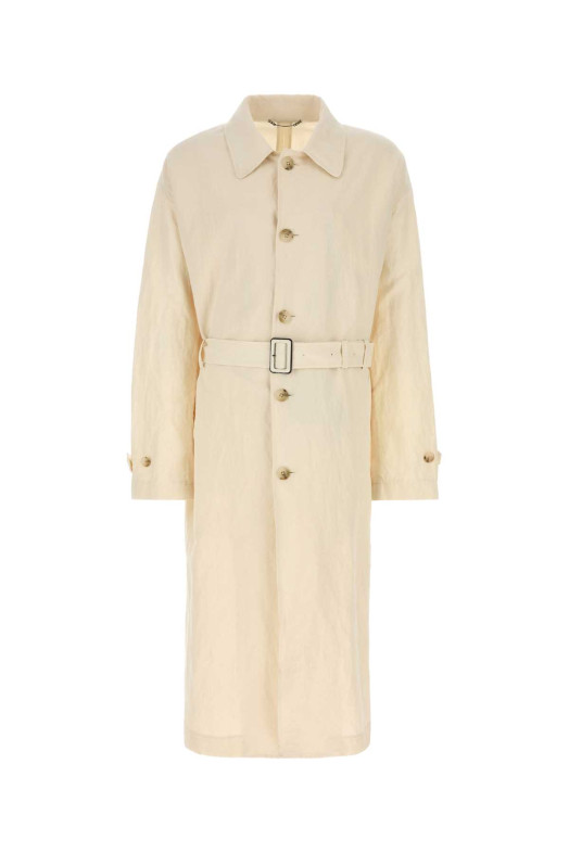 Sand cotton blend trench coat DOLCE & GABBANA (G058KTFUTDJ)