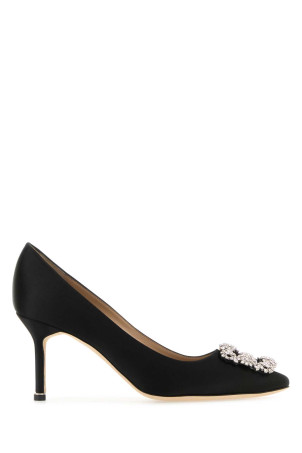 Black satin Hangisi pumps Brown MANOLO BLAHNIK (HANGISICLC9XX0316)
