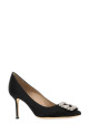 Black satin Hangisi pumps Brown MANOLO BLAHNIK (HANGISICLC9XX0316)