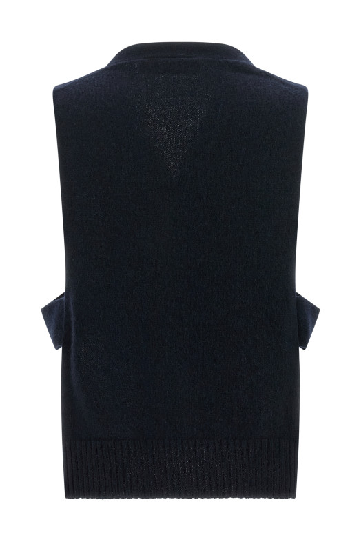 Кардиган-жилет синего цвета MIU MIU MMV380SOOO19RLF0008