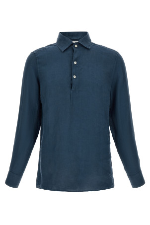 Поло «Raphael», синее RAPHAELPOLOLONGLINEN61BLUENAVY