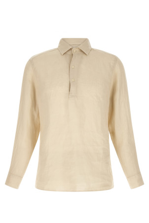 Поло «Raphael», бежевое RAPHAELPOLOLONGLINEN10HGRAIN