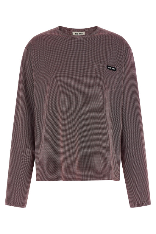 Jacquard jersey t-shirt Bordeaux