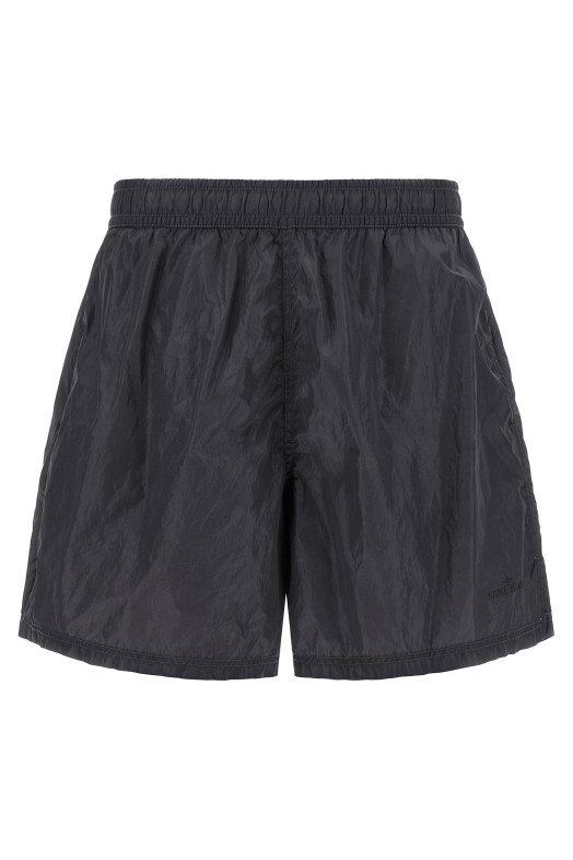 Logo print swim shorts Gray