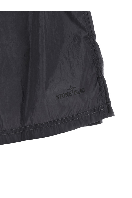 Logo print swim shorts Gray