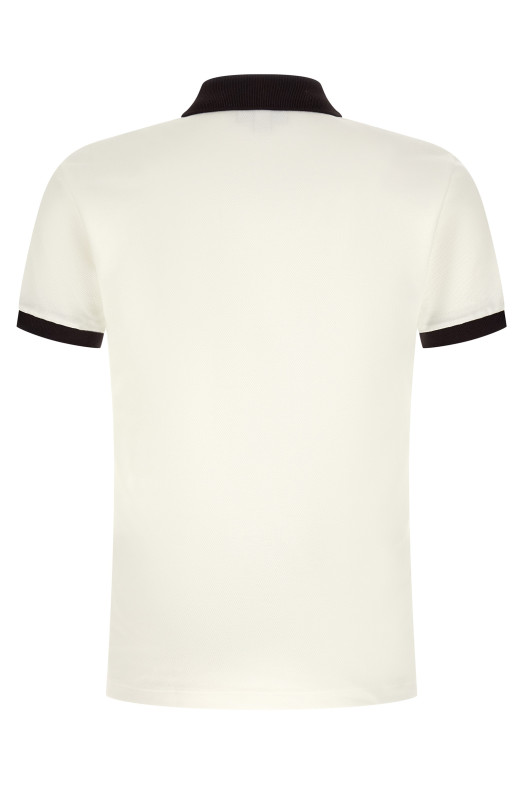 Logo patch polo shirt Brown