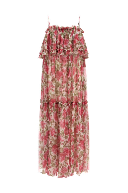 Платье из шелкового муслина, розовое CHLOÉ CH26UR12427891Y