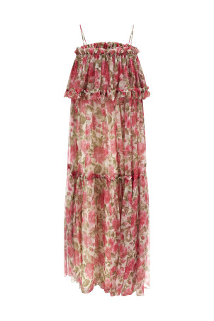 Silk muslin dress Pink