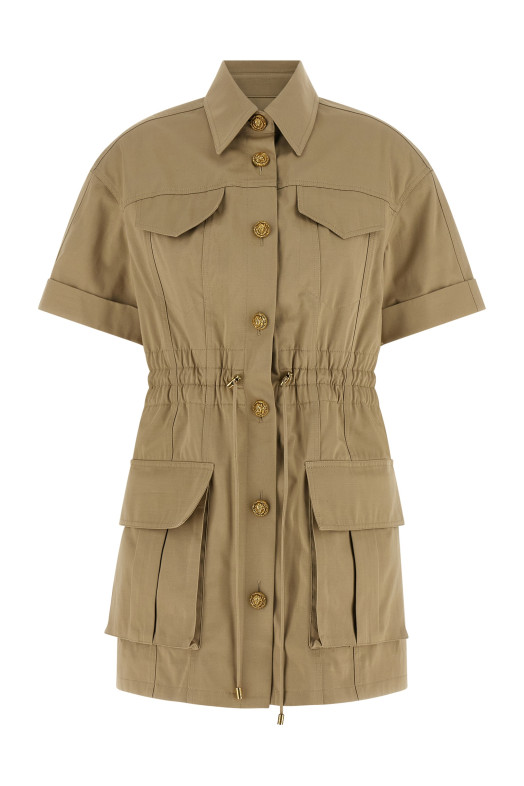 Платье «Сахара» зеленого цвета BALMAIN GF0R7480CG650TF