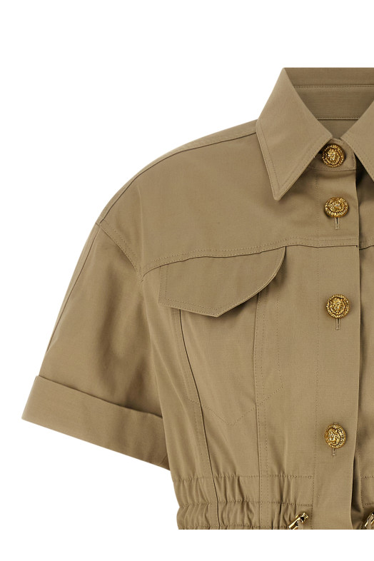 Платье «Сахара» зеленого цвета BALMAIN GF0R7480CG650TF