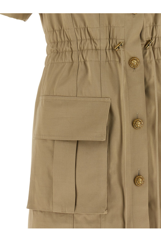 Платье «Сахара» зеленого цвета BALMAIN GF0R7480CG650TF