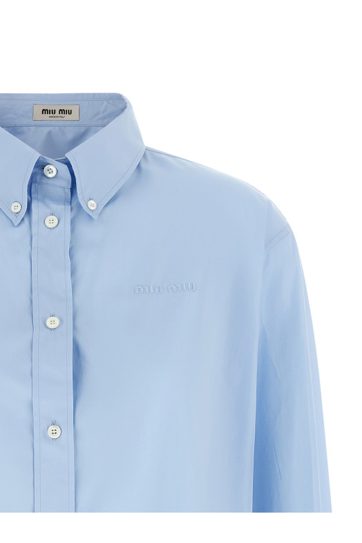 Logo embroidery shirt BLUE