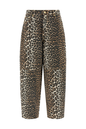 'Leopard Printed Stary' jeans Brown
