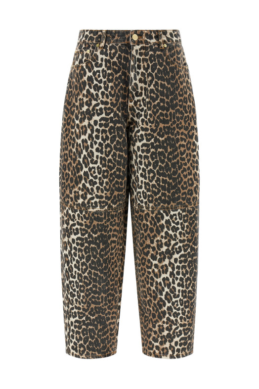 'Leopard Printed Stary' jeans Brown