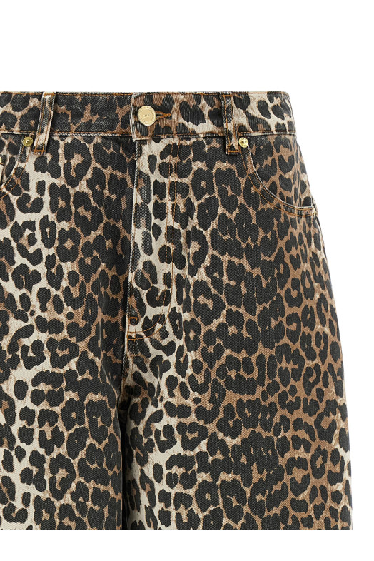 'Leopard Printed Stary' jeans Brown