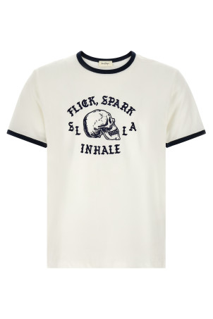 'Flick, Spark, Inhale Ringer' T-shirt Black-grey