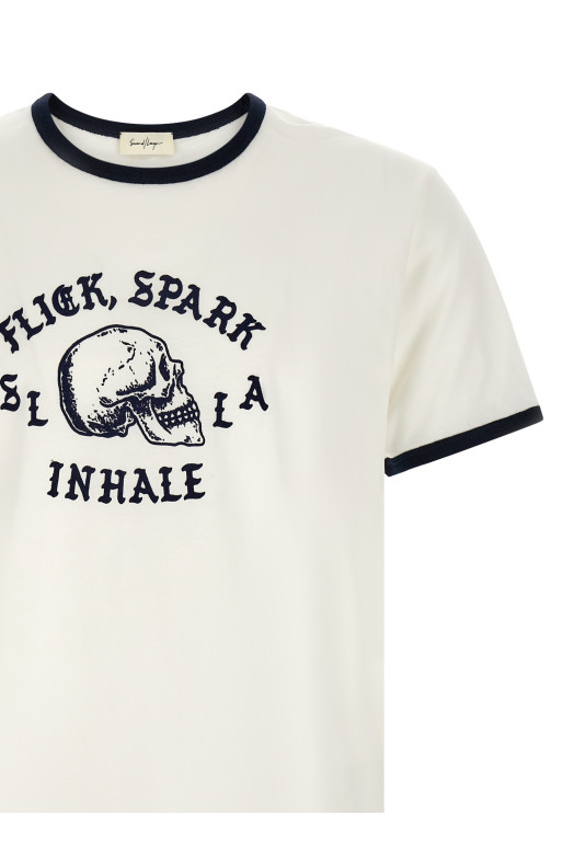 'Flick, Spark, Inhale Ringer' T-shirt Black-grey