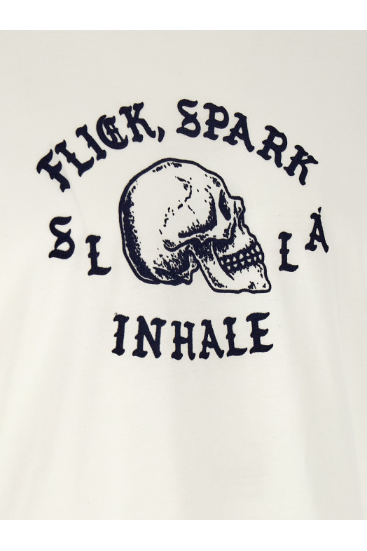 'Flick, Spark, Inhale Ringer' T-shirt Black-grey