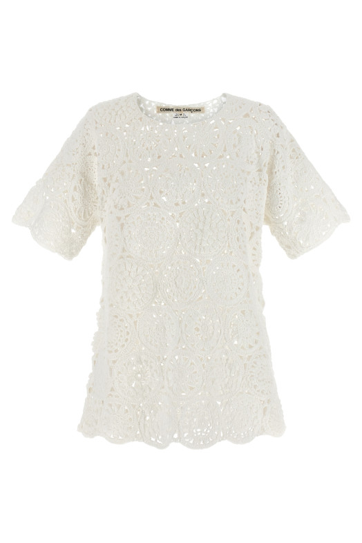 Футболка с макраме, бежевая COMME DES GARÇONS GQN0141