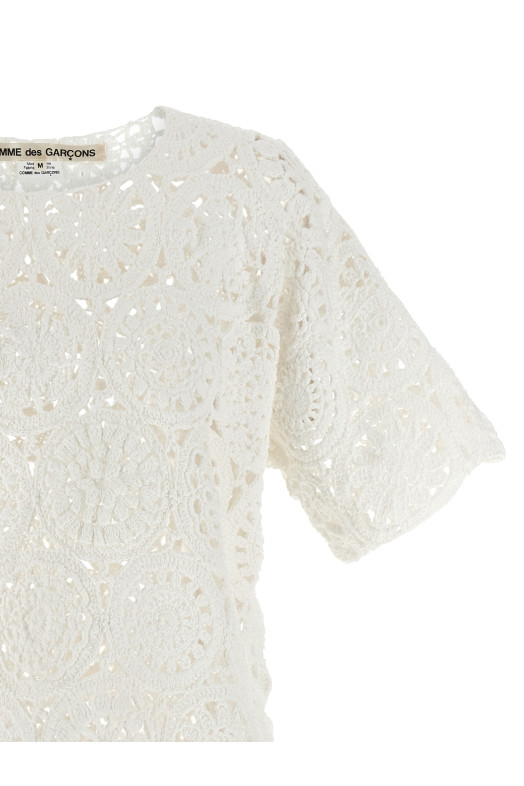 Футболка с макраме, бежевая COMME DES GARÇONS GQN0141