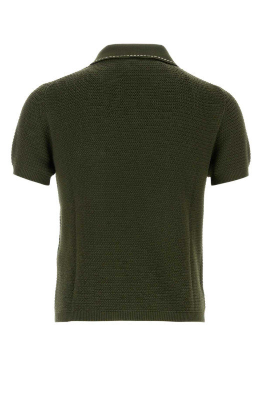 Olive green cotton polo shirt VERSACE (10240411A17407)