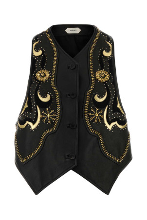 Black nappa leather vest VERSACE (10248941A18102)