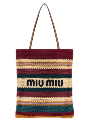 Вышитая вязаная сумка для покупок MIU MIU (5BG248VORO2DO3)