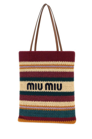 Вышитая вязаная сумка для покупок MIU MIU (5BG248VORO2DO3)