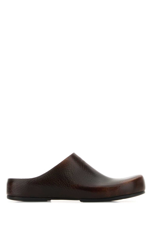 Dark brown leather slippers MIU MIU (5R643EF0153ZMZ)