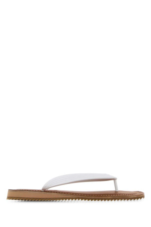 Білі гумові шльопанці-стрінги, чорні, MIU MIU (5Y638EF0053ZMW)