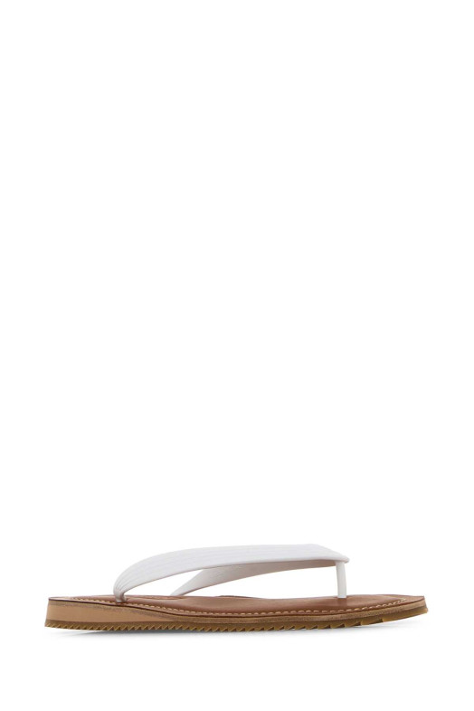 White rubber thong slippers Black MIU MIU (5Y638EF0053ZMW)