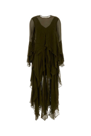 Army green crepe Memento dress Green ZIMMERMANN (6073DF252)
