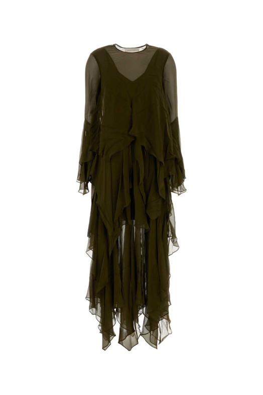 Army green crepe Memento dress Green ZIMMERMANN (6073DF252)