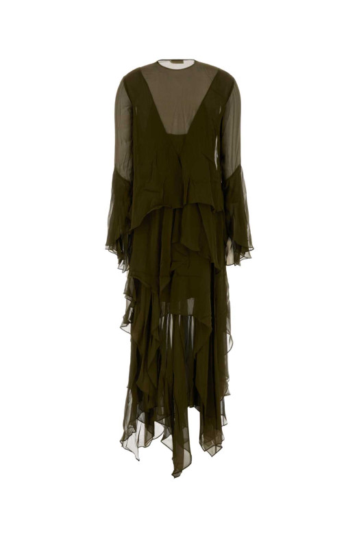 Army green crepe Memento dress Green ZIMMERMANN (6073DF252)