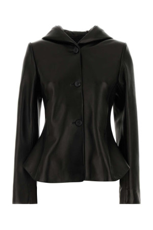Black leather June jacket Multicolor KHAITE (62221012L1012)