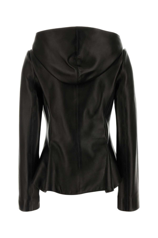 Black leather June jacket Multicolor KHAITE (62221012L1012)