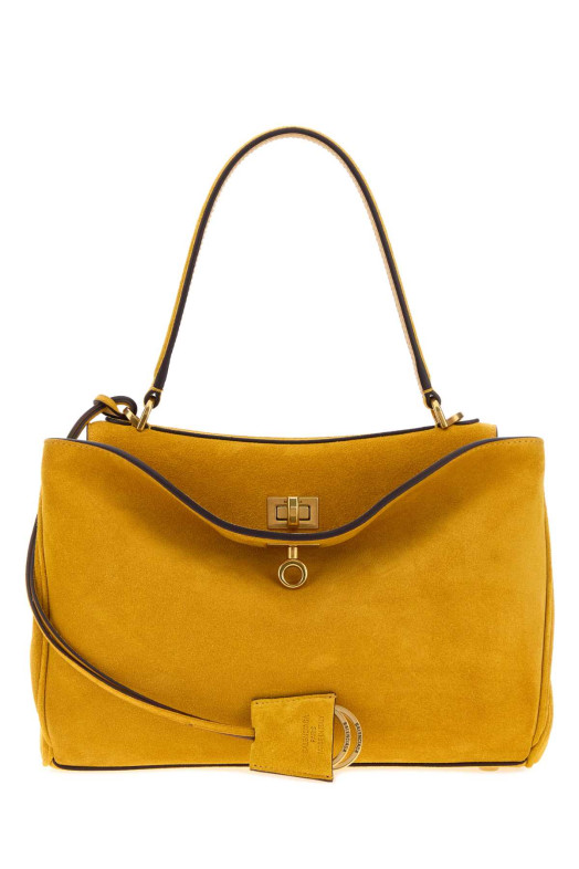 Маленькая замшевая сумочка Rodeo цвета горчицы от BALENCIAGA (7897792ACKO)