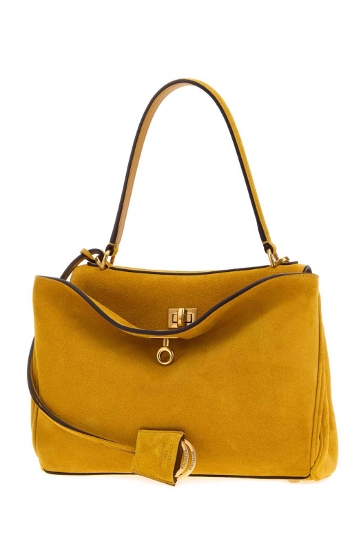 Маленькая замшевая сумочка Rodeo цвета горчицы от BALENCIAGA (7897792ACKO)