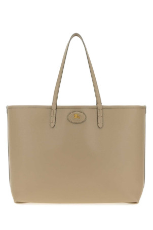 Двостороння шкіряна сумка для покупок кольору «голубий» від BURBERRY (8123376)