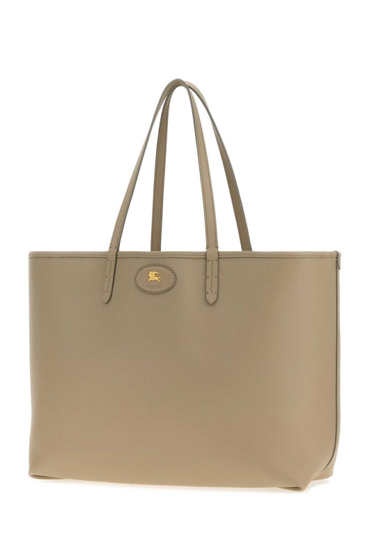 Двусторонняя кожаная сумка для покупок серого цвета «Dove» от BURBERRY (8123376)