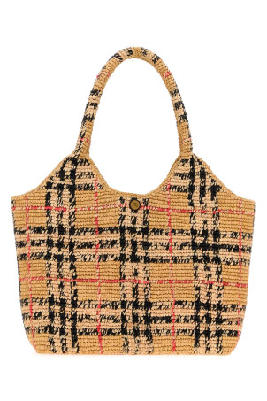 Маленькая вышитая сумка для покупок Margrate из рафии BURBERRY (8124332)