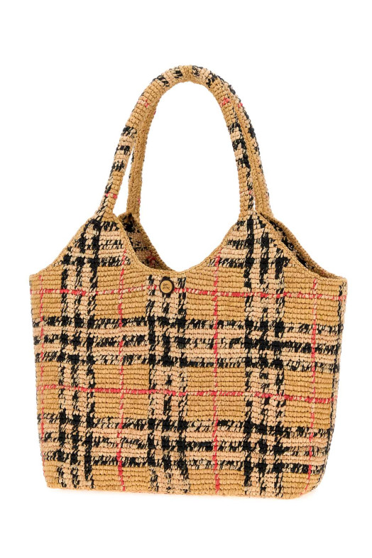 Маленькая вышитая сумка для покупок Margrate из рафии BURBERRY (8124332)