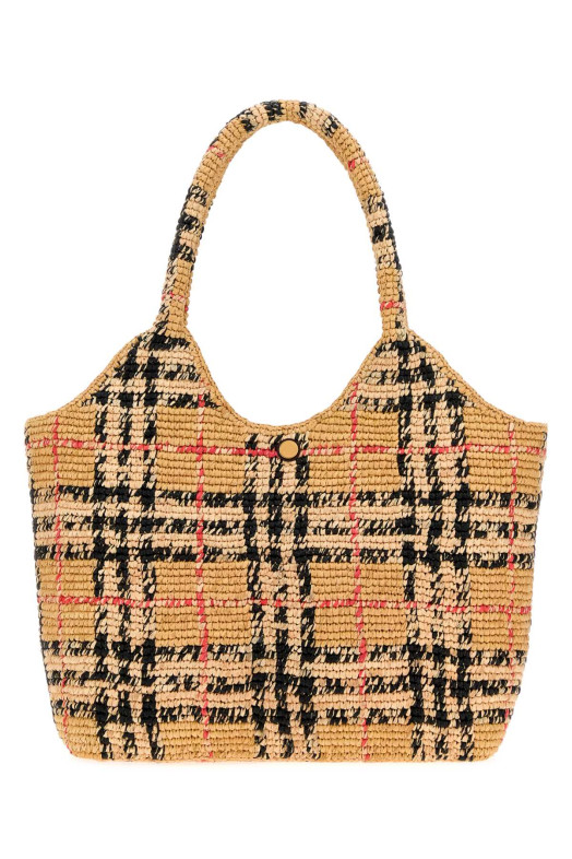 Маленькая вышитая сумка для покупок Margrate из рафии BURBERRY (8124332)