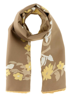 Бежевий шовковий шарф BURBERRY (8125638)