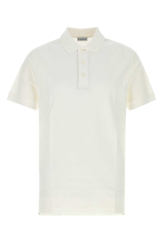 Белая рубашка-поло из пике BURBERRY (8126937)